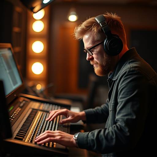 Lydtekniker Eirik Hansen mikser en sang